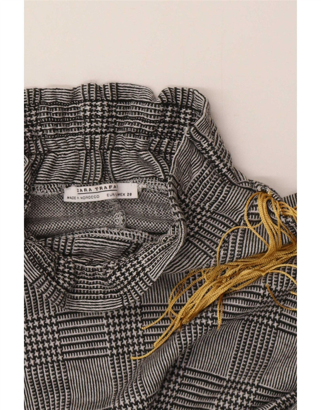 Zara Damen Langarm-Blusenoberteil UK 12 Medium Grey Check Classic