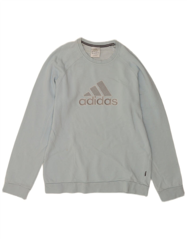 Adidas Herren Grafik-Sweatshirt-Pullover, klein, blaue Baumwolle