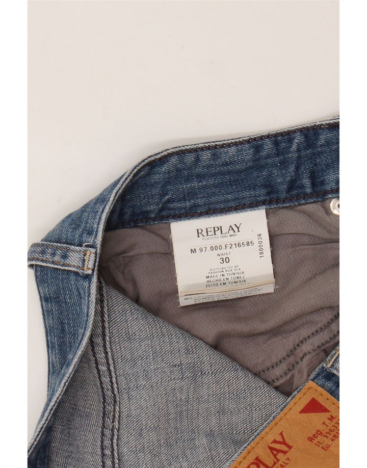 Replay Herren-Jeansshorts W30 mittelblaue Baumwolle