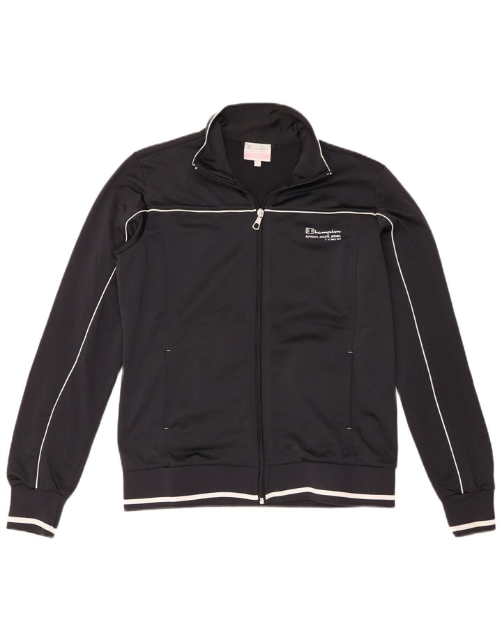 Champion Womens Heritage Fit Trainingsanzug Top Jacke UK 16 Large Schwarz