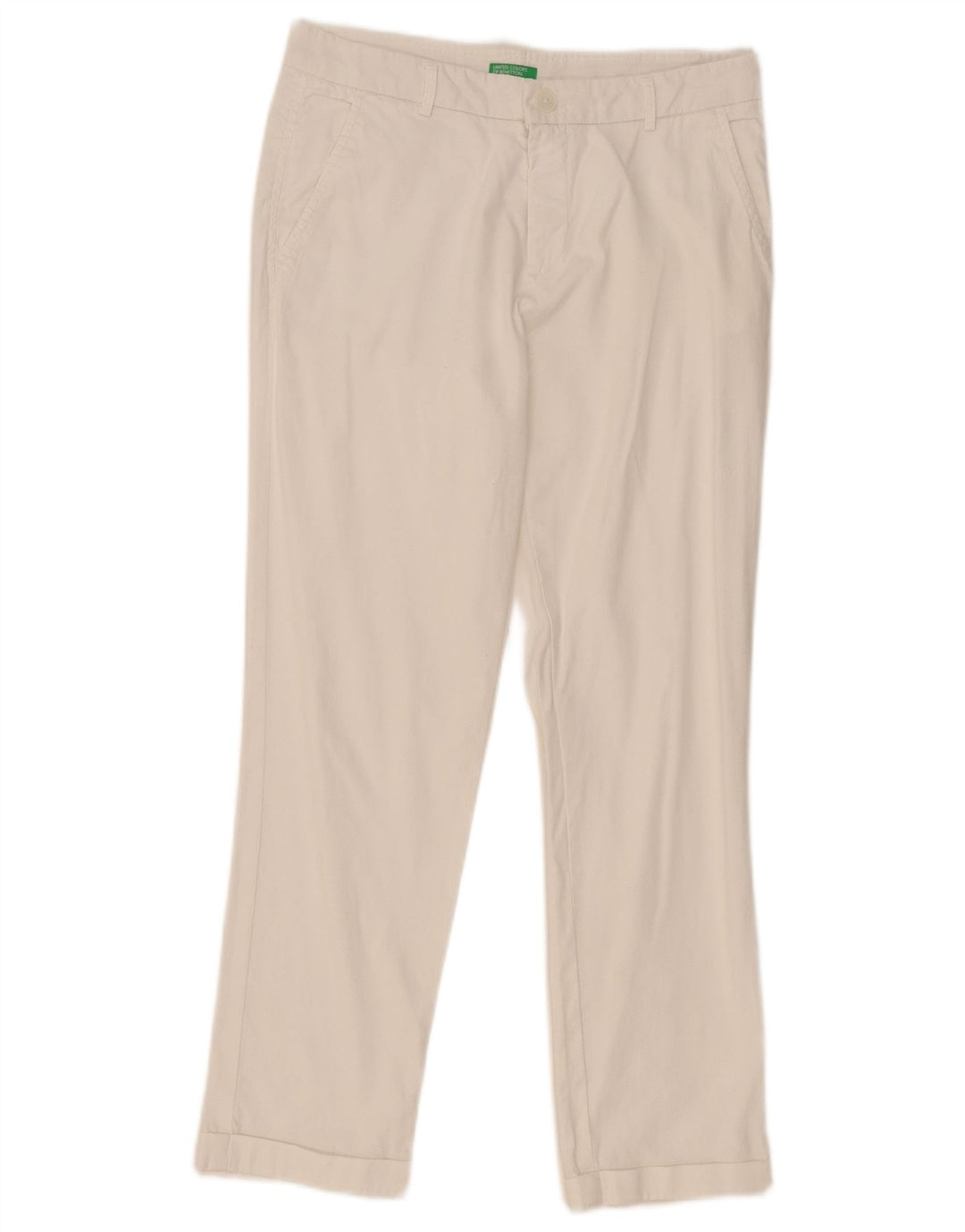 Benetton Slim Chino-Hose für Damen, W29, L26, Weiß