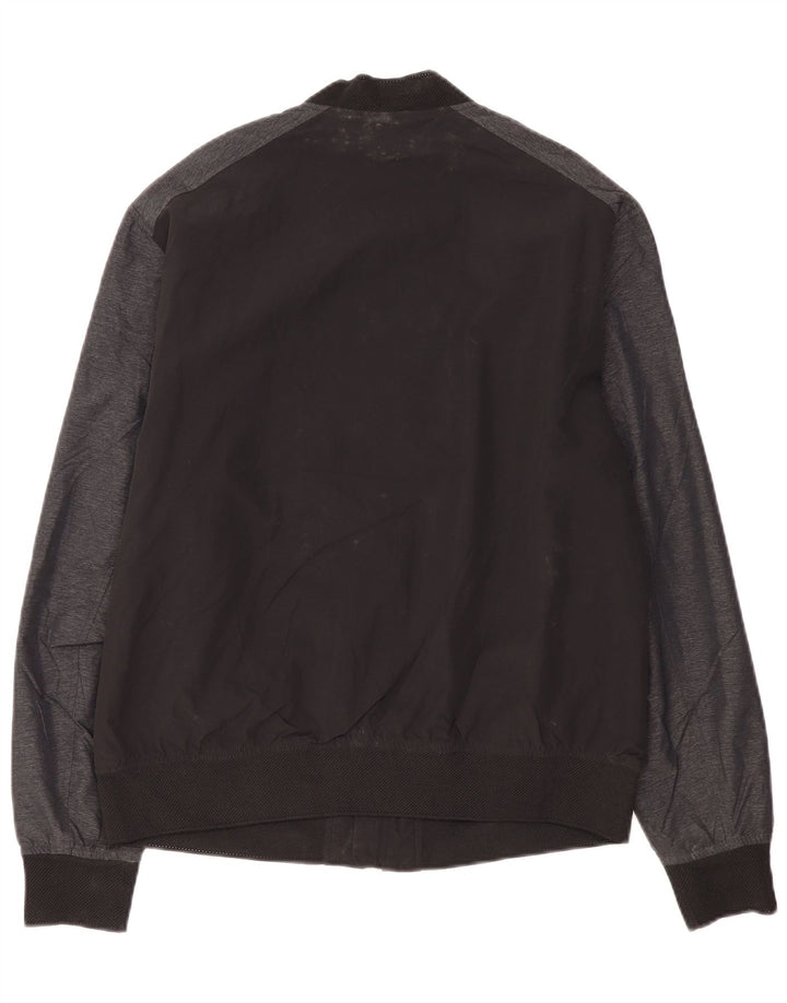 MARKS & SPENCER Herren Bomberjacke UK 40 Large Schwarz Colourblock Polyamid