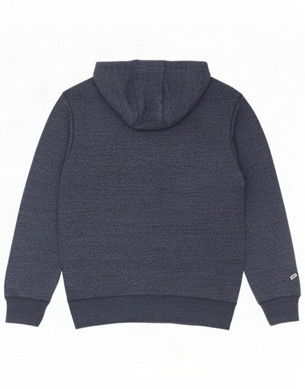 Champion Mens Graphic Hoodie Jumper Large Navy Blue Meled Cotton