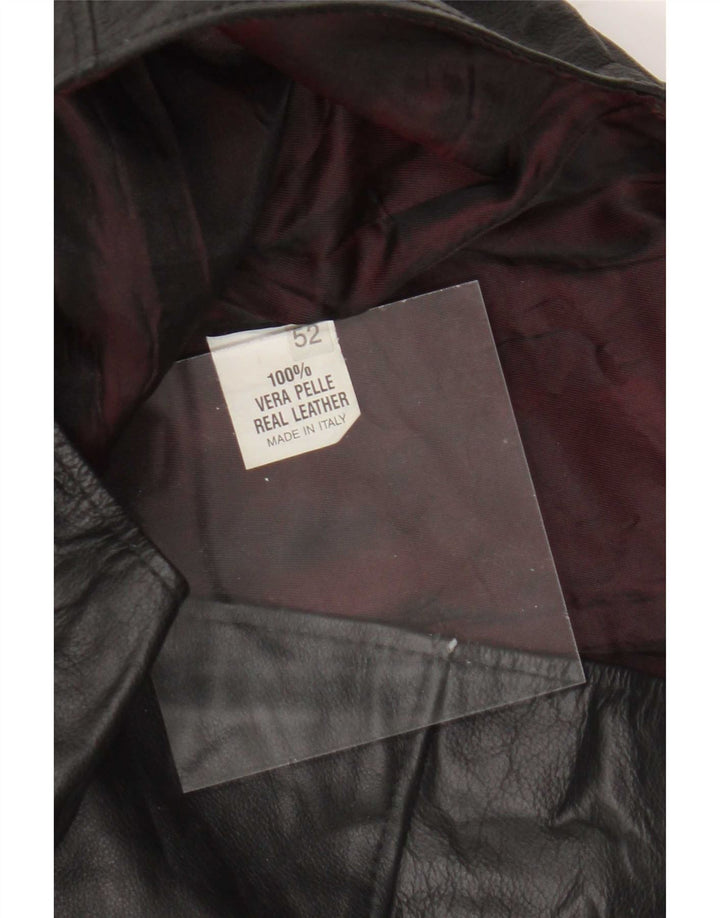 Vintage Herren Lederweste IT 52 Large Schwarz