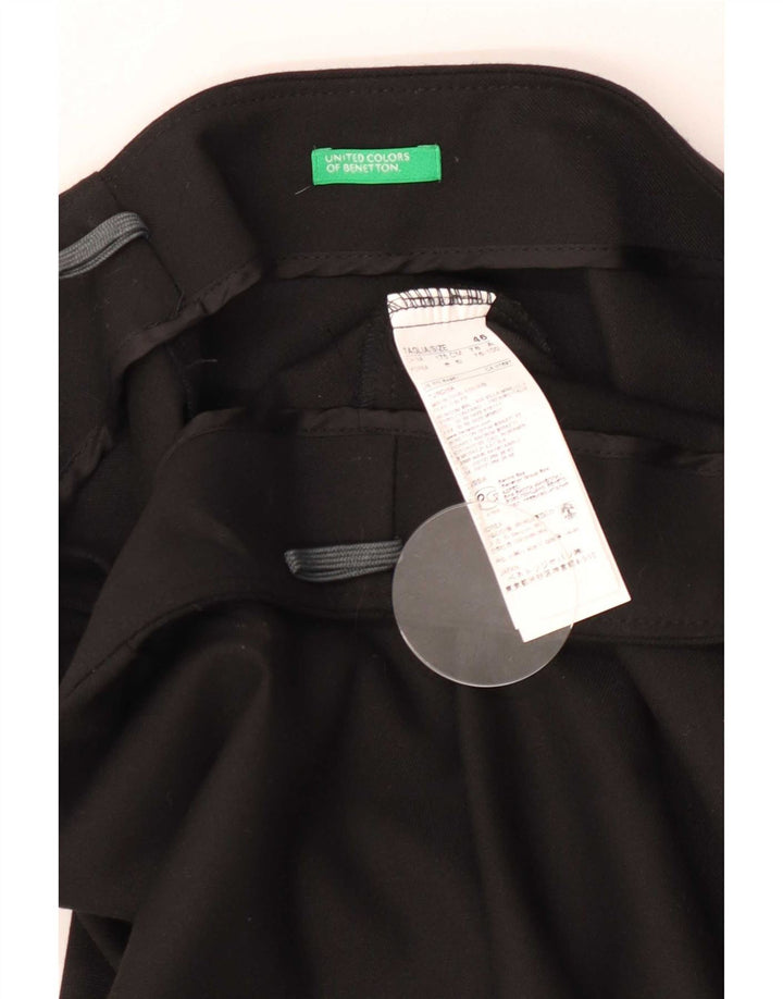 Benetton Damen Bleistiftrock IT 46 Large W32 Schwarz Polyester