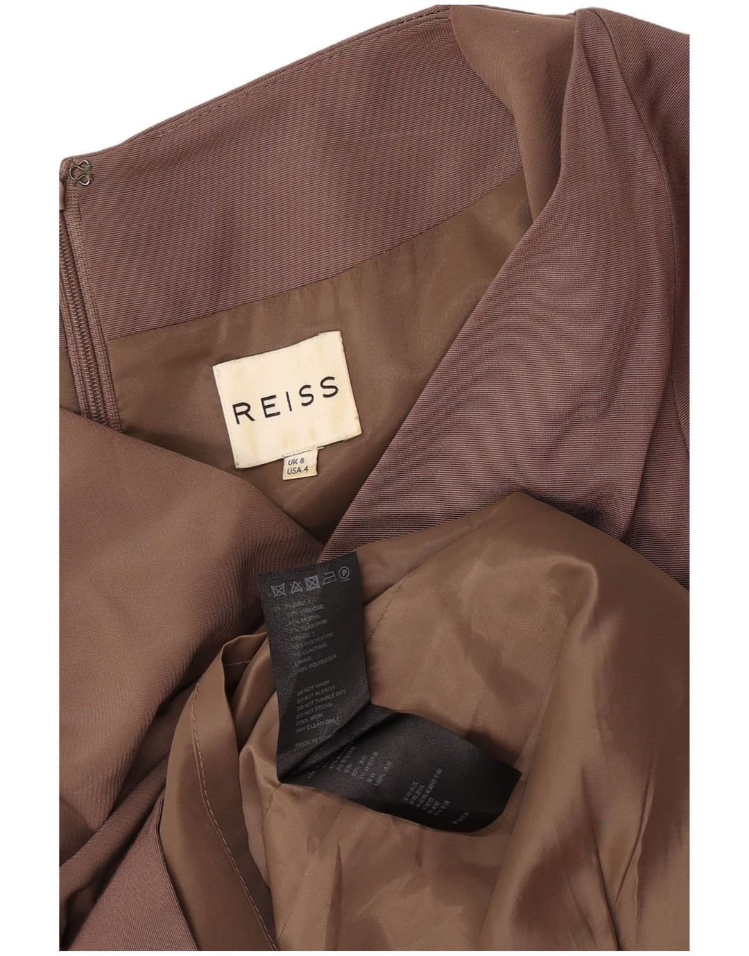 Reiss Damen Etuikleid UK 8 Small Braune Viskose