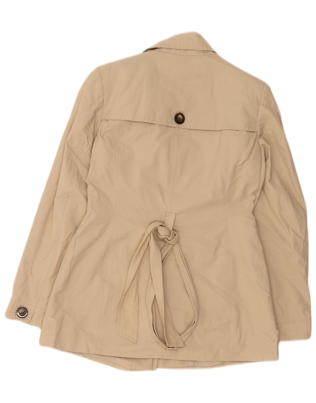 John Lewis Damen Trenchcoat UK 10 Small Beige Baumwolle