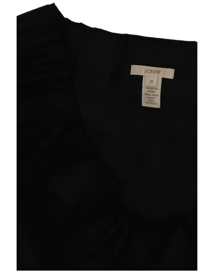 J. CREW Damen A-Linien-Kleid US 12 Large Schwarze Wolle