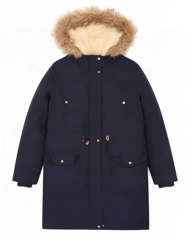Oasis Damen-Sherpa-Parka mit Kapuze, UK 14, Mittelmarineblau, Polyester