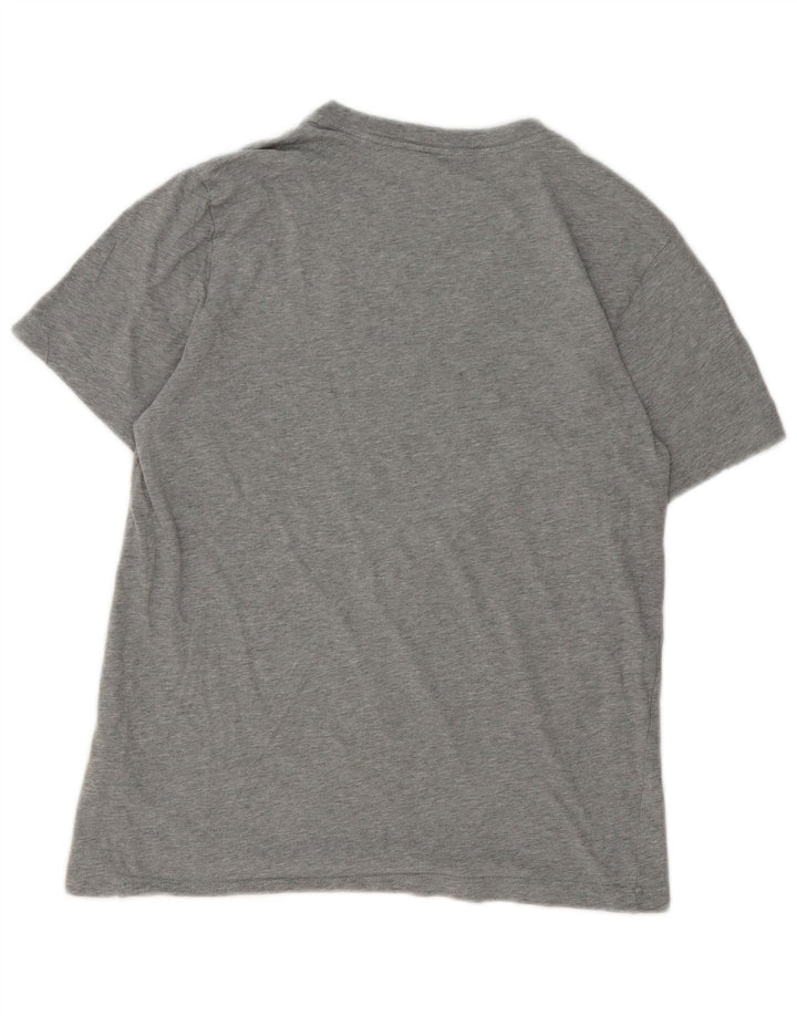 Nike Herren-T-Shirt-Oberteil aus mittelgrau gefleckter Baumwolle