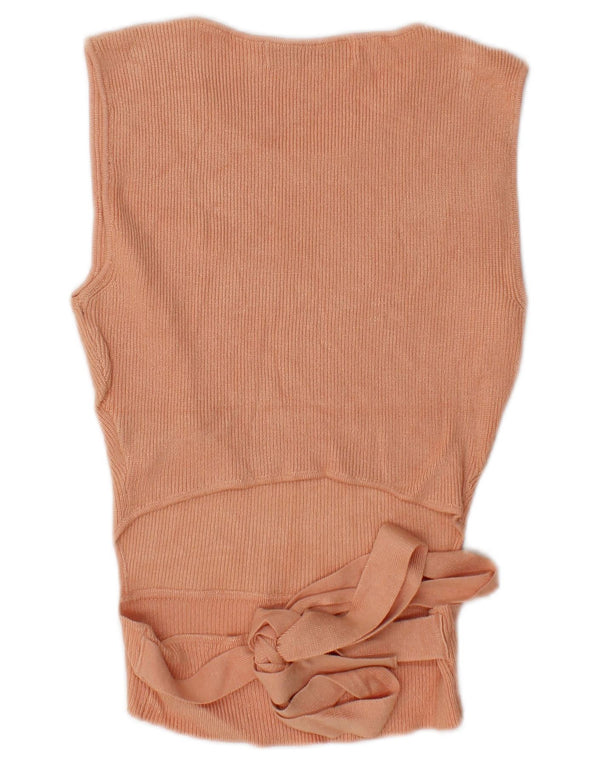 Ärmelloses Crop-Blusenoberteil von Zara für Damen, UK-Gr. 12, mittelrosa Viskose