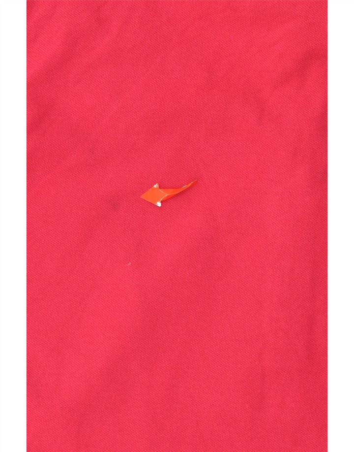 TOMMY HILFIGER Damen-Poloshirt mit klassischer Passform, UK 12, mittelrote Baumwolle