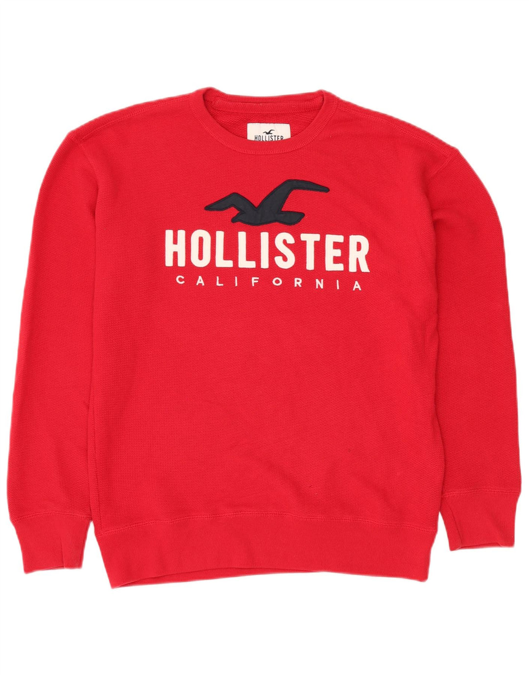HOLLISTER Herren-Sweatshirt mit Grafik, Größe S, rote Baumwolle