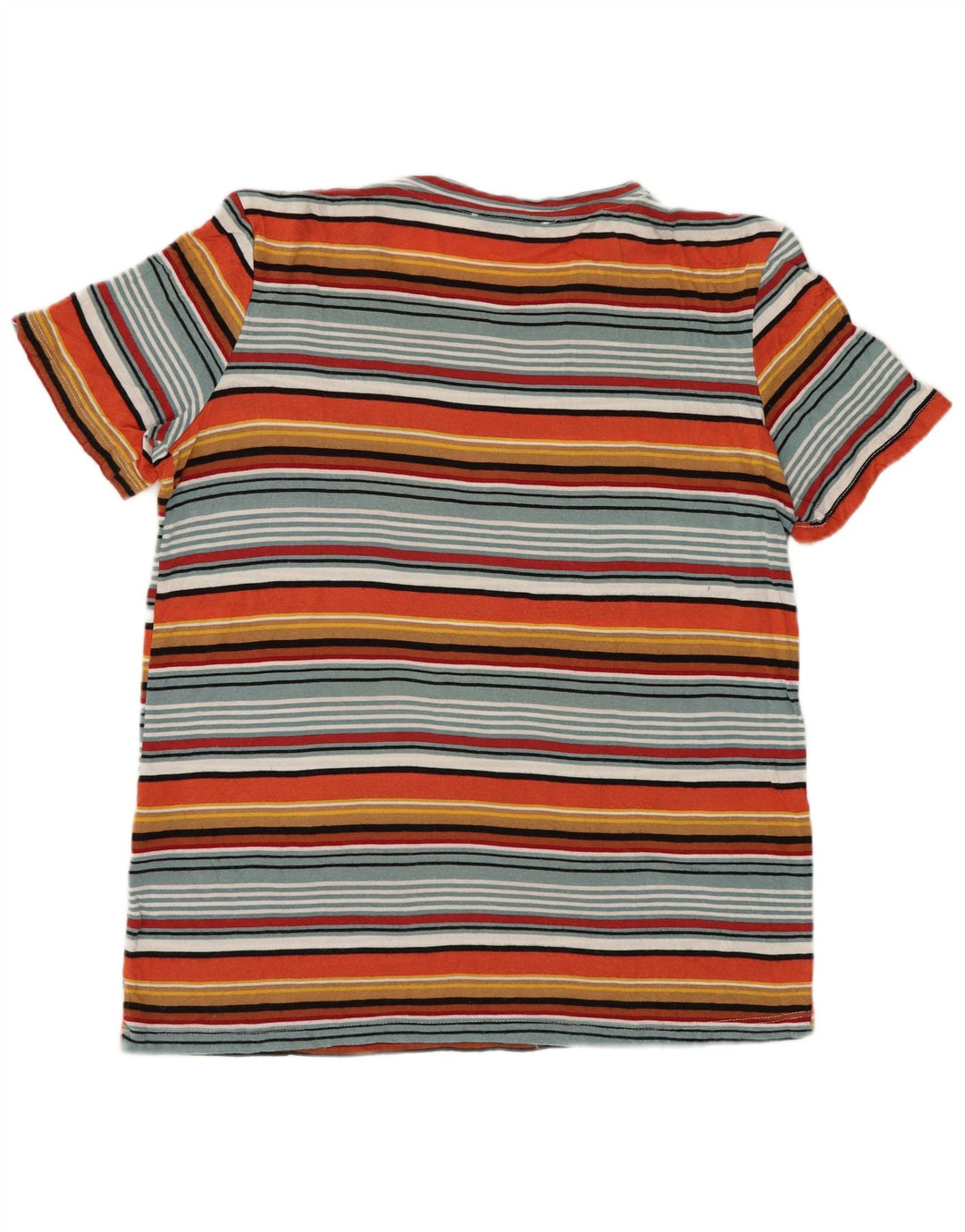Zara Damen T-Shirt Top UK 12 Medium Mehrfarbig gestreift Viskose