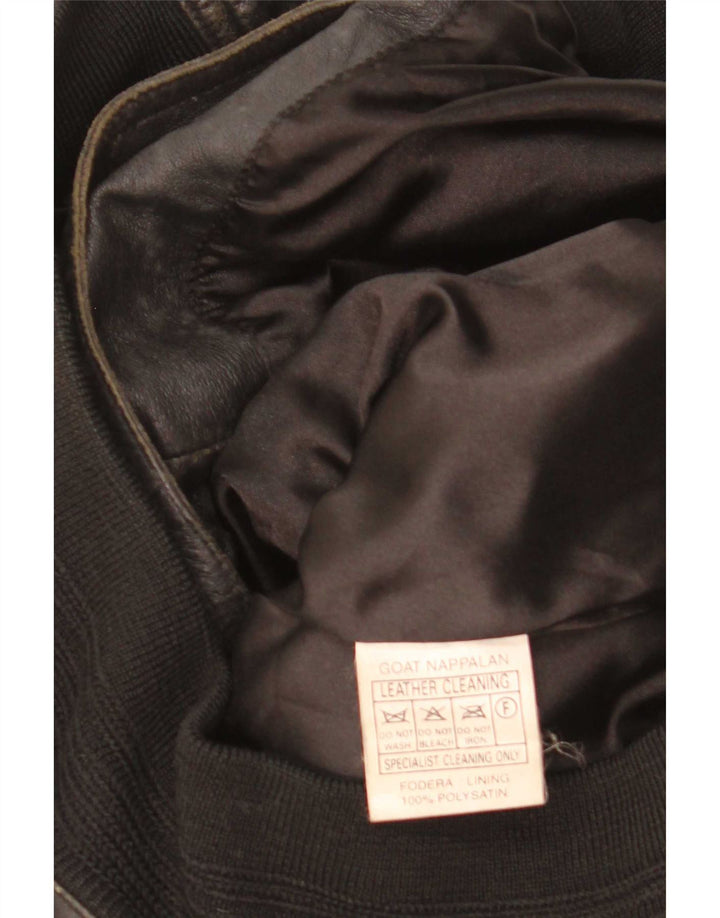 Vintage Herren Bomber Lederjacke IT 46 Kleines schwarzes Leder