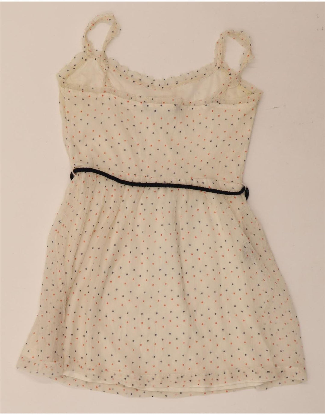 ZARA Damen Kurzes Sommerkleid UK 12 Mittelbeige gepunktet