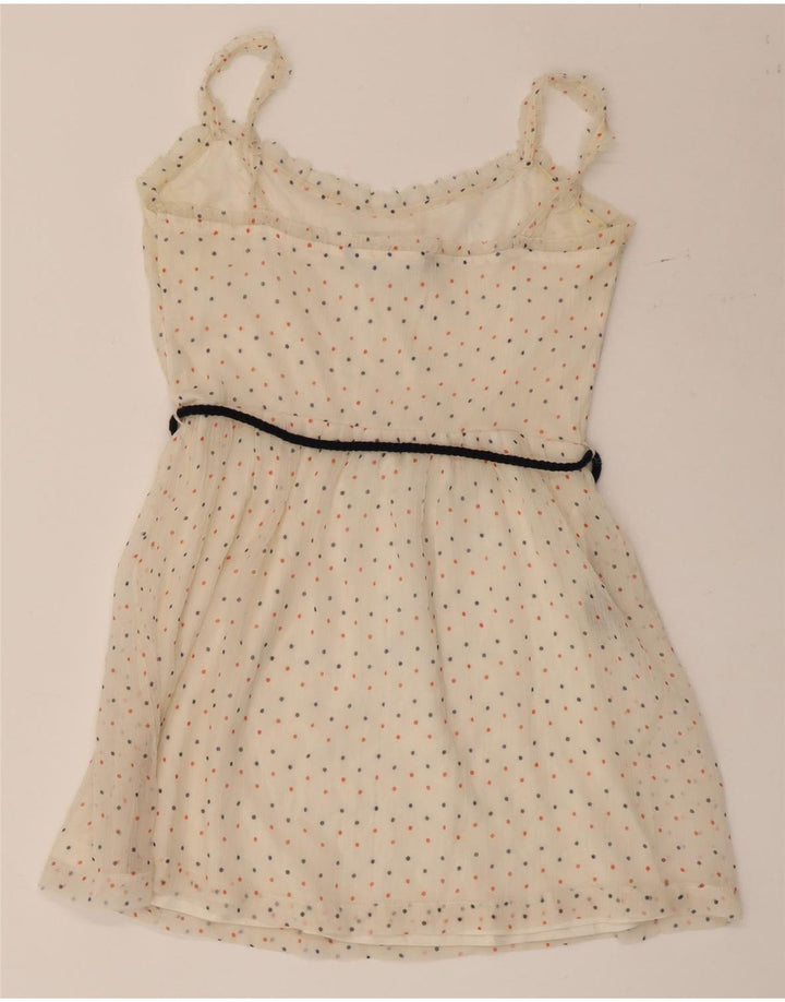 ZARA Damen Kurzes Sommerkleid UK 12 Mittelbeige gepunktet