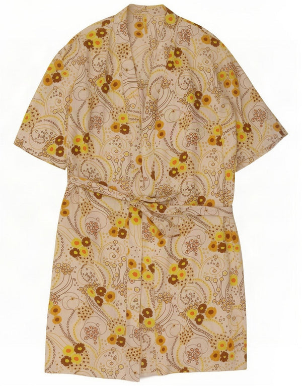 Vintage Damen Etuikleid UK 18 XL Off White Floral