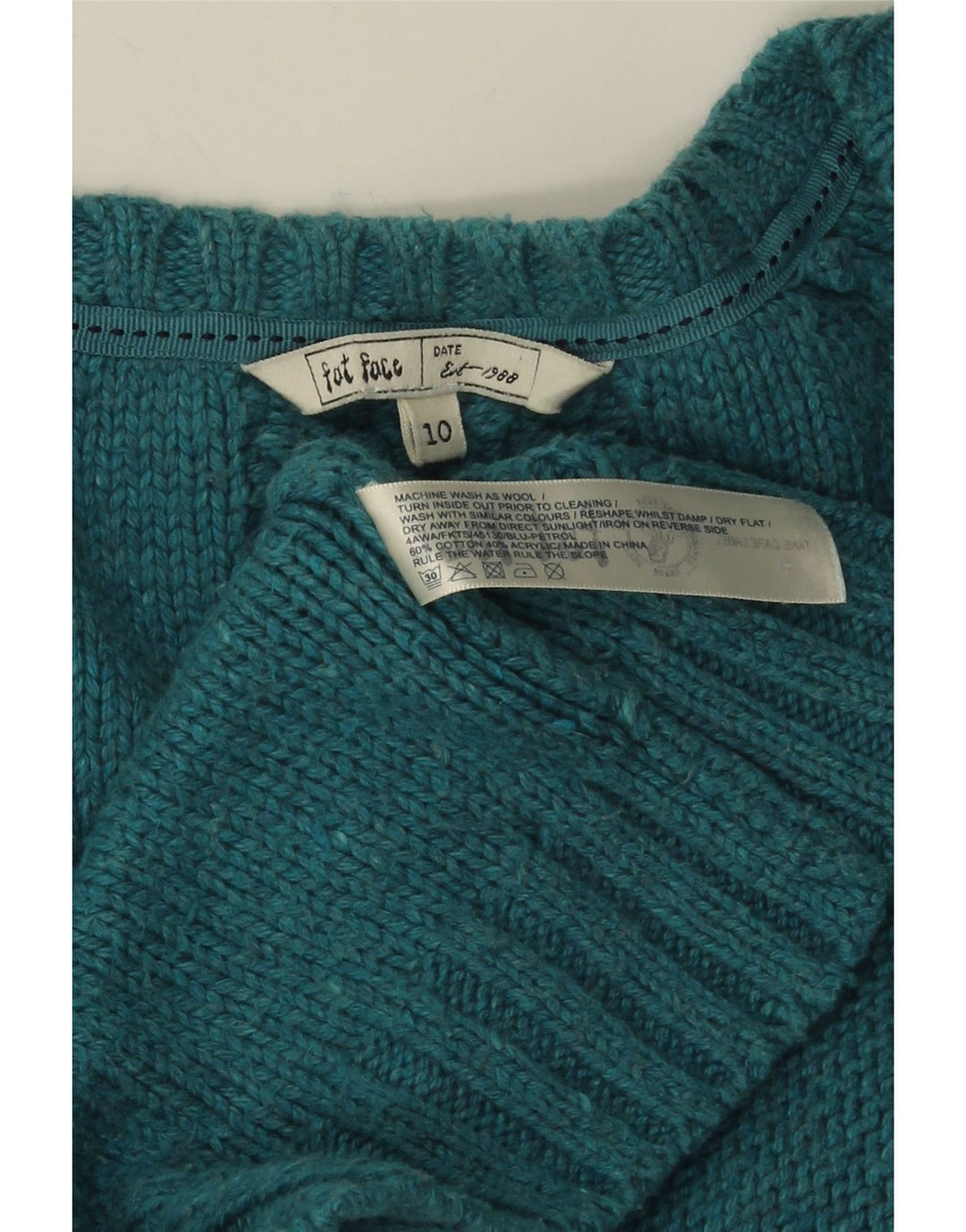 Fat Face Womens Oversized Cardigan Sweater UK 10 Small Blue Cotton