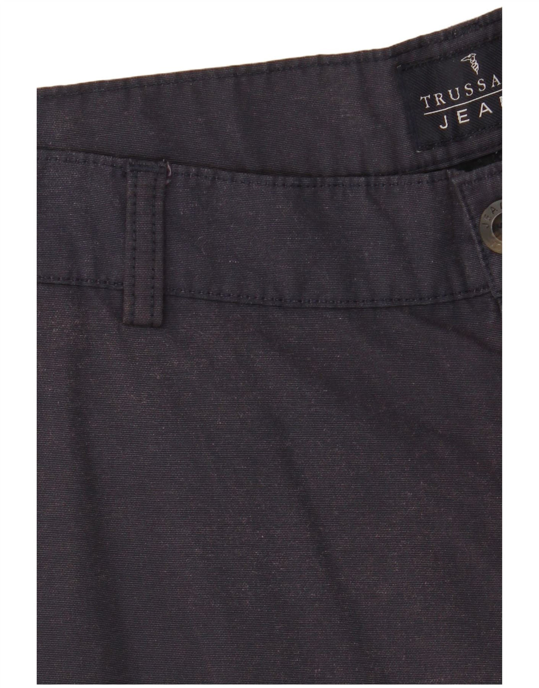 TRUSSARDI Gerade Chinohose für Herren IT 52 XL W36 L34 Marineblaue Baumwolle