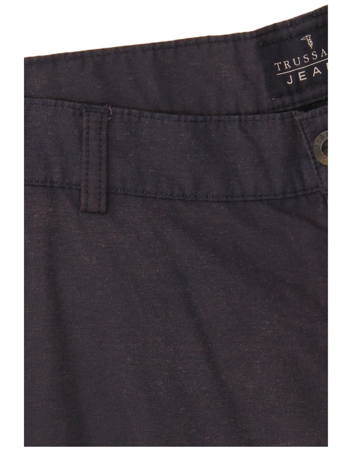 TRUSSARDI Gerade Chinohose für Herren IT 52 XL W36 L34 Marineblaue Baumwolle