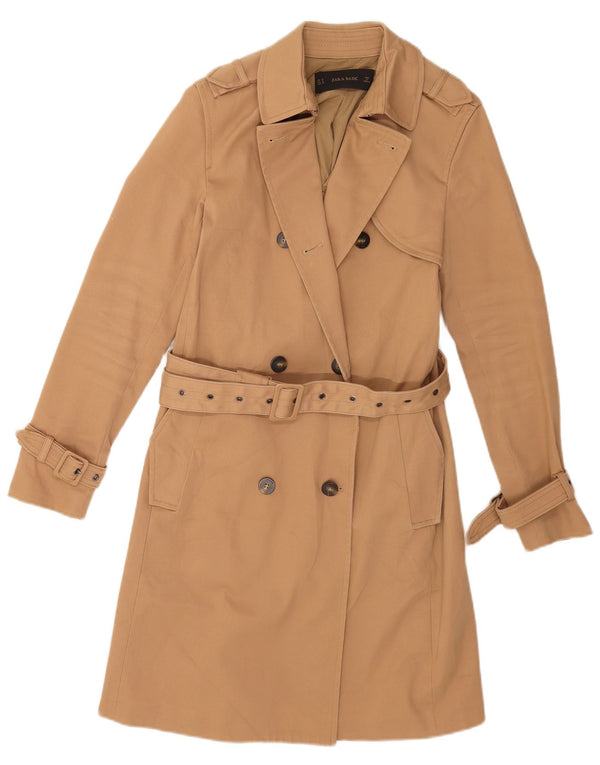 Zara Damen Trenchcoat UK 14 Mittelbeige Baumwolle