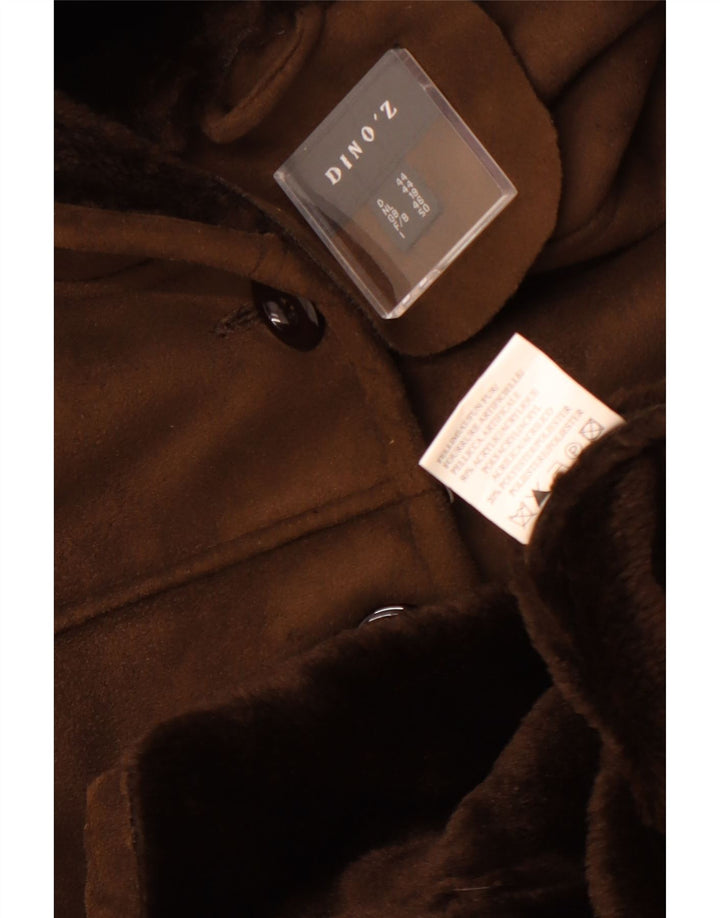 DINO' Z Damen-Sherpa-Mantel mit Kapuze, UK 18, XL, braun, Polyester