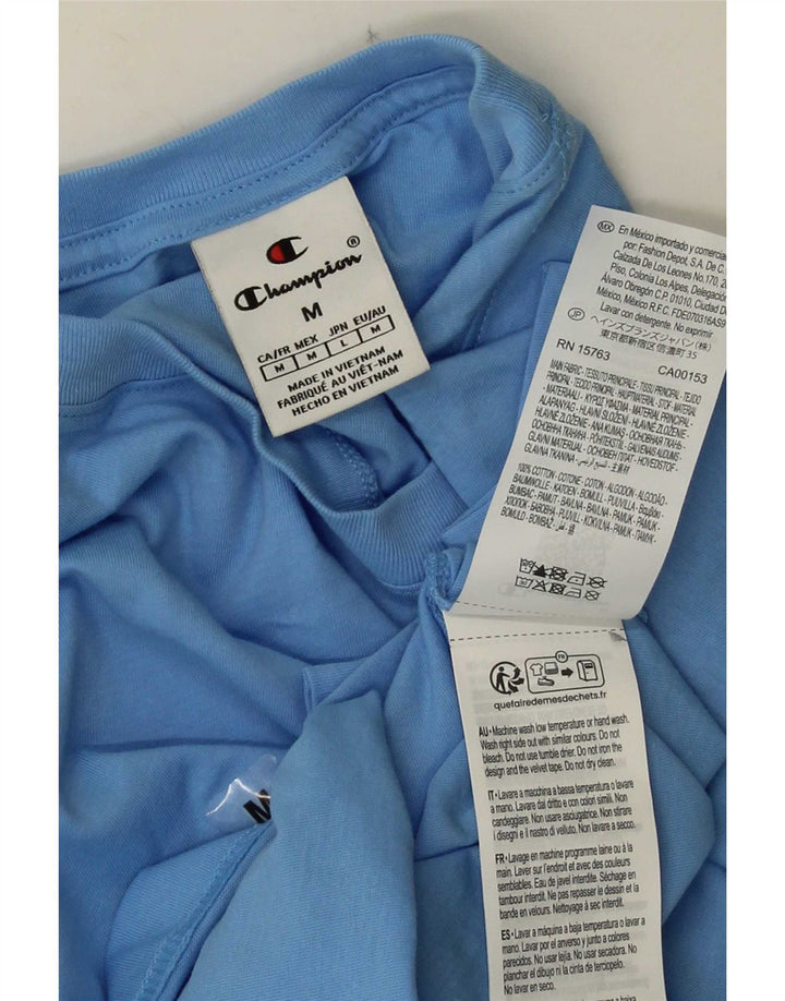 Champion Herren-T-Shirt mit Grafik, mittelblaue Baumwolle
