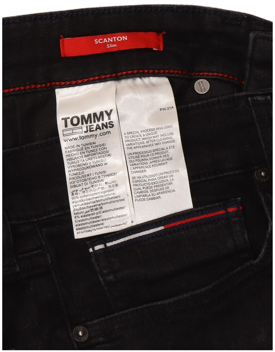 Tommy Hilfiger Herren Scanton Slim Jeans W32 L32 Graue Baumwolle