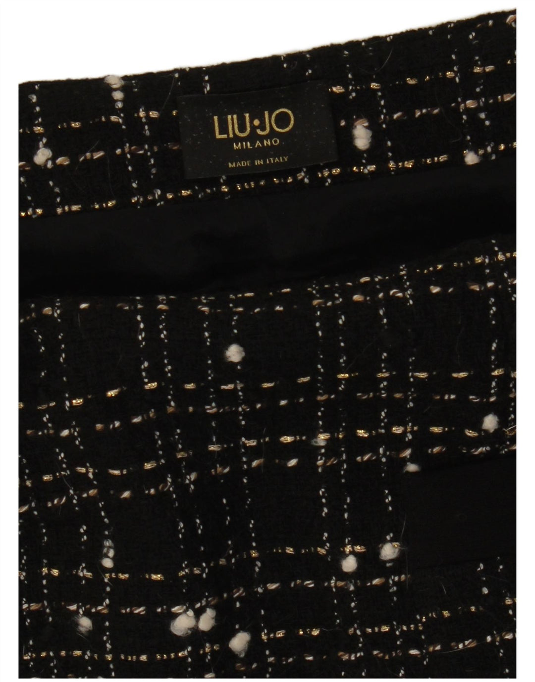 Liu Jo Damen gerader Rock W28 Mittelschwarz kariert