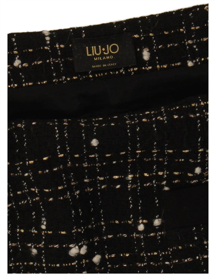 Liu Jo Damen gerader Rock W28 Mittelschwarz kariert