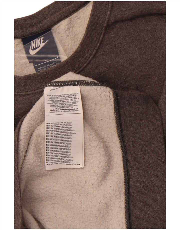 NIKE Herren-Sweatshirt-Pullover, groß, graue Baumwolle