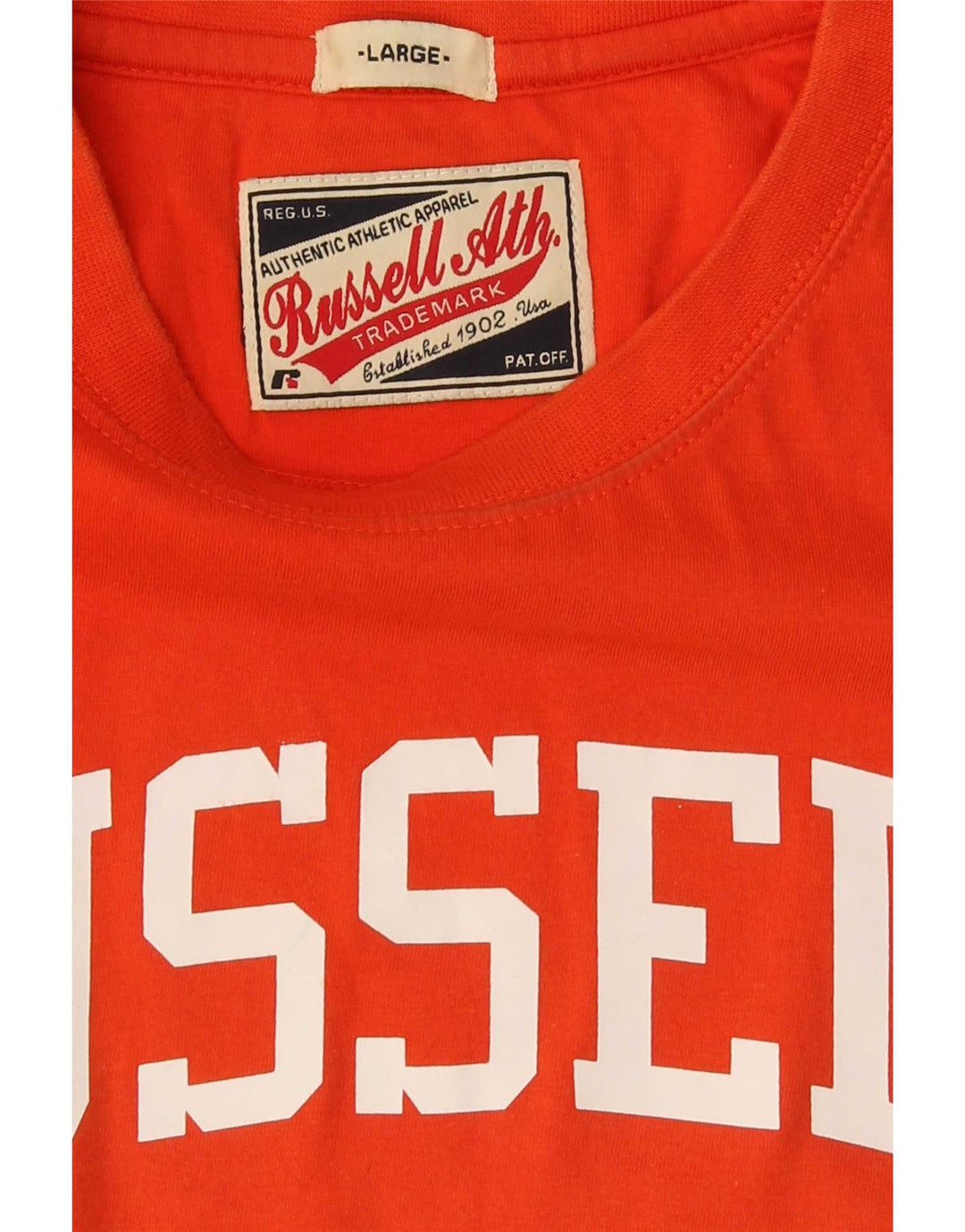 Russell Athletic Herren-T-Shirt mit Grafik, Größe L, Orange