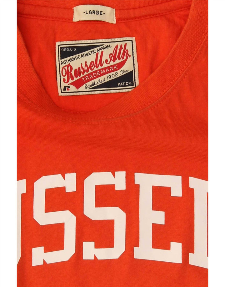 Russell Athletic Herren-T-Shirt mit Grafik, Größe L, Orange