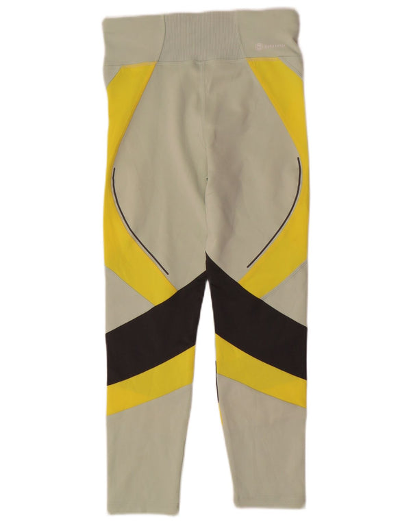 Adidas Aeroready-Leggings für Mädchen, 11–12 Jahre, grünes Colourblock-Polyester