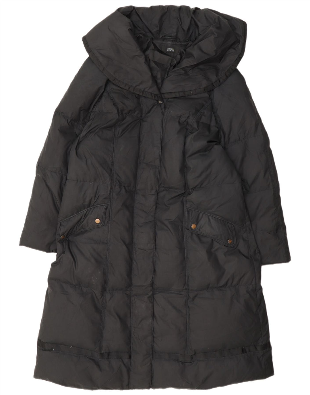 Marks & Spencer Damen Wattierter Mantel UK 22 3XL Schwarz Polyester