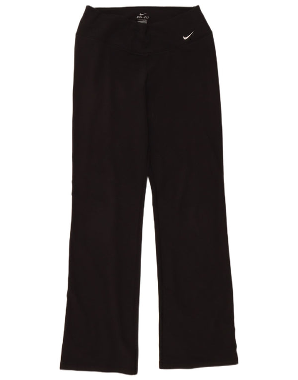 Nike Damen Dri Fit Trainingshose UK 14 Mittelschwarze Baumwolle