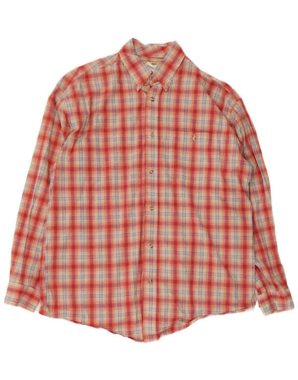 Wrangler Herrenhemd, groß, rot kariert, Baumwolle