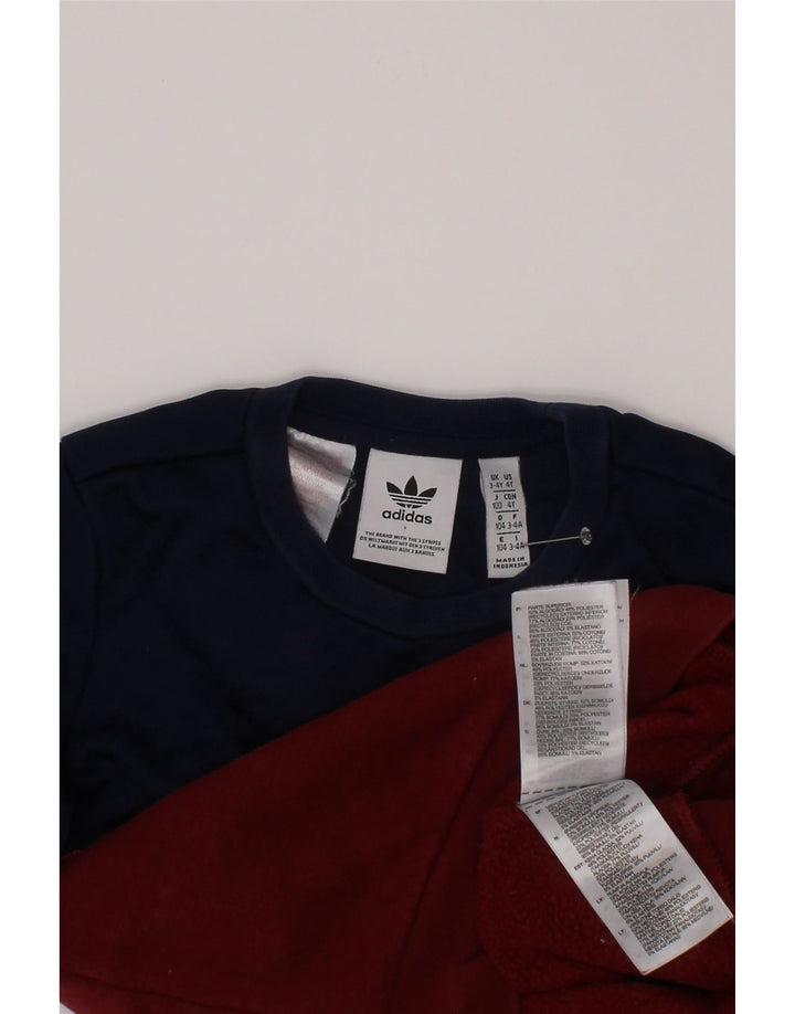 ADIDAS Grafik-Sweatshirt für Jungen, 3–4 Jahre, kastanienbraun, Colourblock-Baumwolle