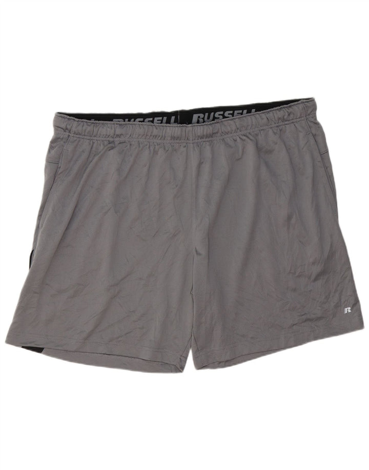 RUSSELL ATHLETIC Herren-Sportshorts 3XL Graues Colourblock-Polyester