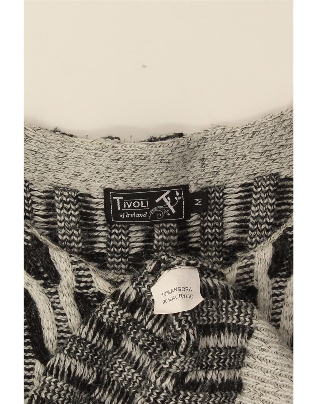 Übergroßer offener Strickjackenpullover für Damen von Tivoli, UK 14, mittelgrau, geometrisch