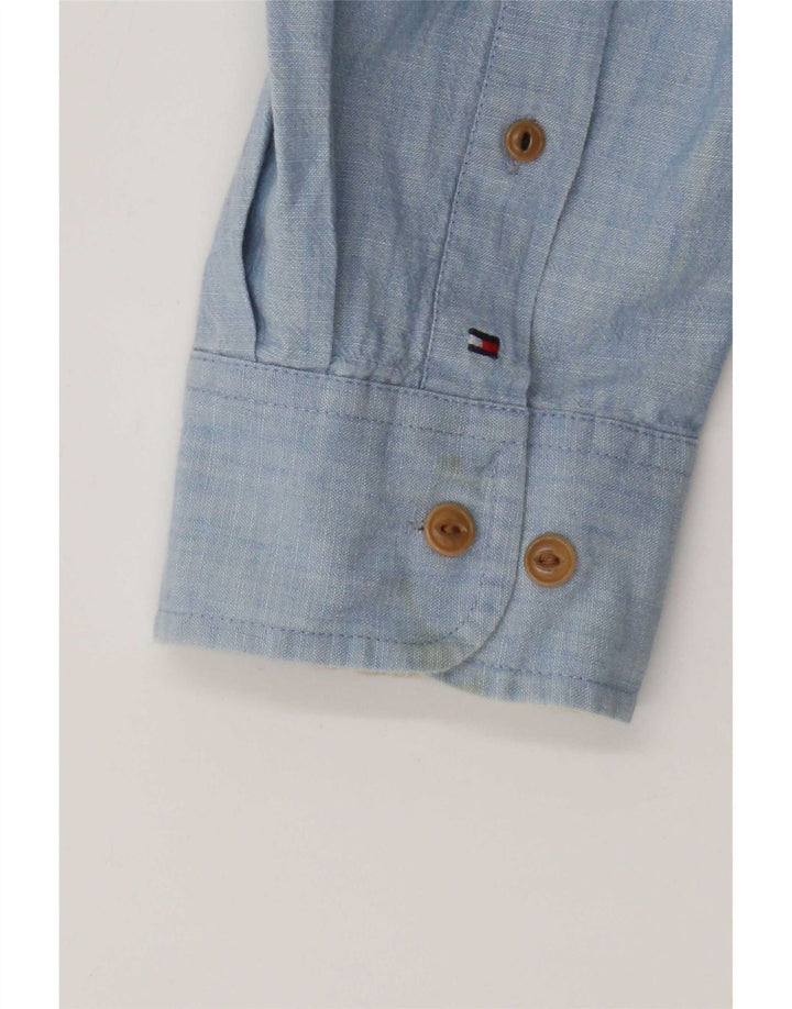 Tommy Hilfiger Herrenhemd 2XL Blaue Baumwolle