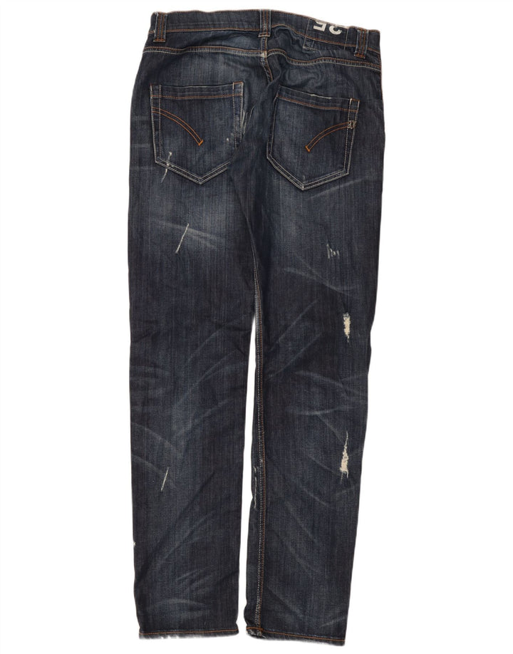 Dondup Herren Distressed Straight Jeans W34 L33 Blau