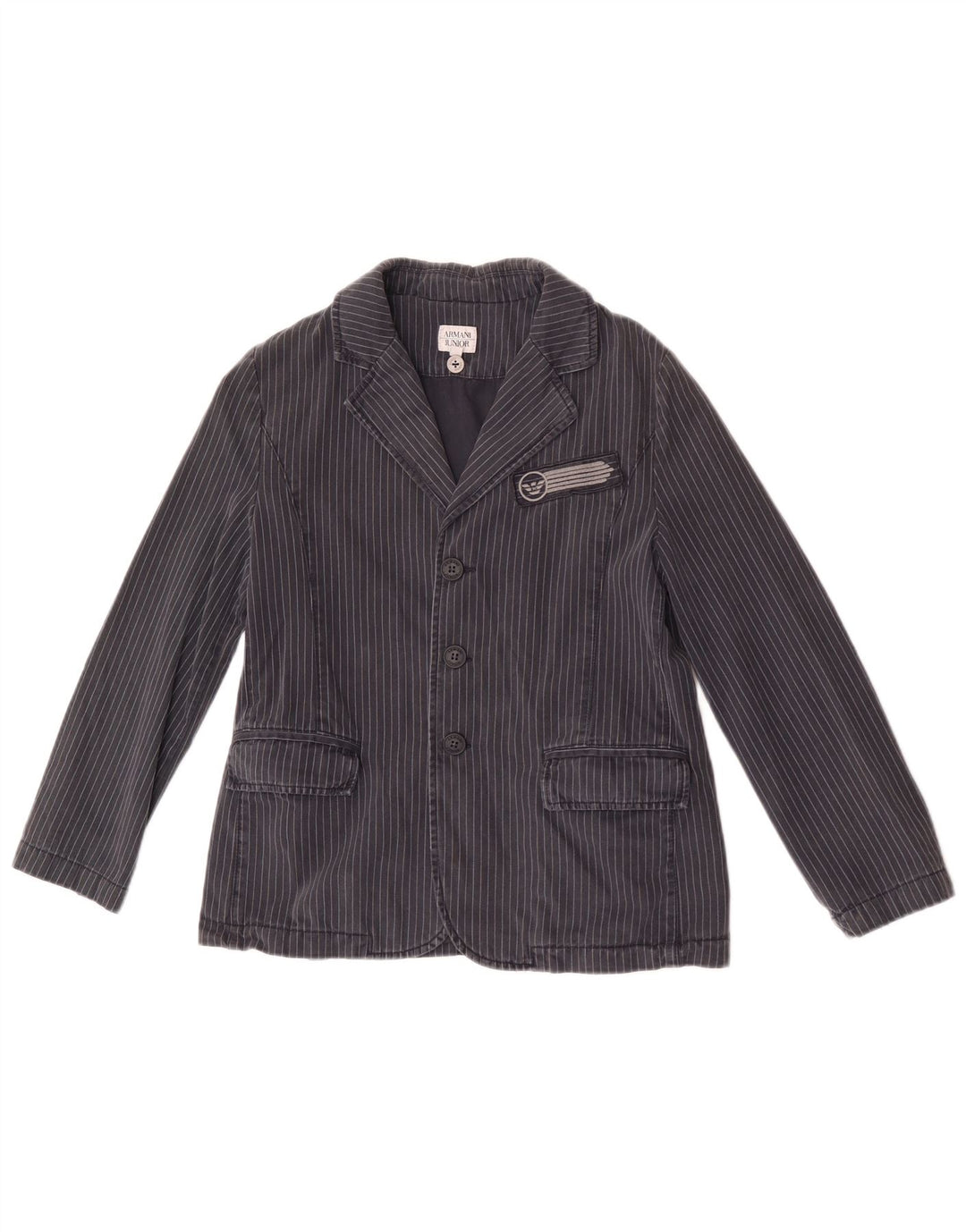 Armani Junior Jungen 3-Knopf-Blazerjacke 9-10 Jahre Marineblau gestreift