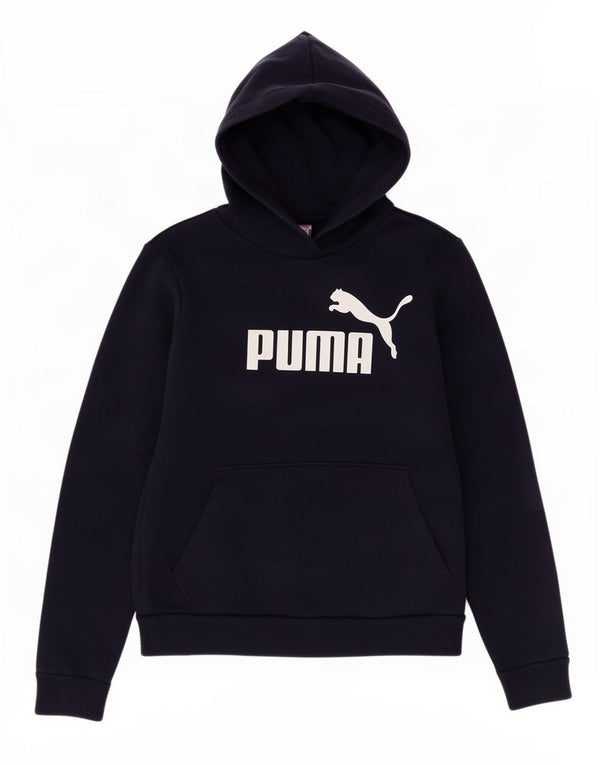 Puma Womens Graphic Hoodie Pullover UK 10 Small Marineblau Baumwolle