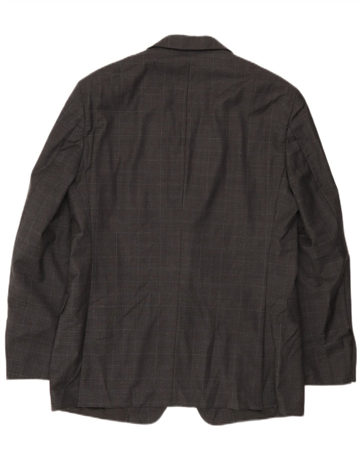 Tommy Hilfiger Herren-Blazer mit 2 Knöpfen, UK 40, große grau karierte Wolle