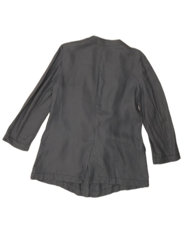 Emporio Armani Damen Blazer Jacke IT 42 Mittelblaues Leinen
