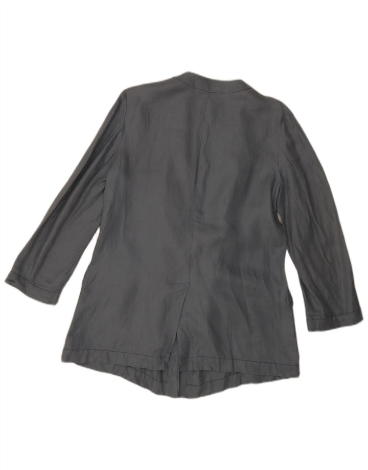 Emporio Armani Damen Blazer Jacke IT 42 Mittelblaues Leinen