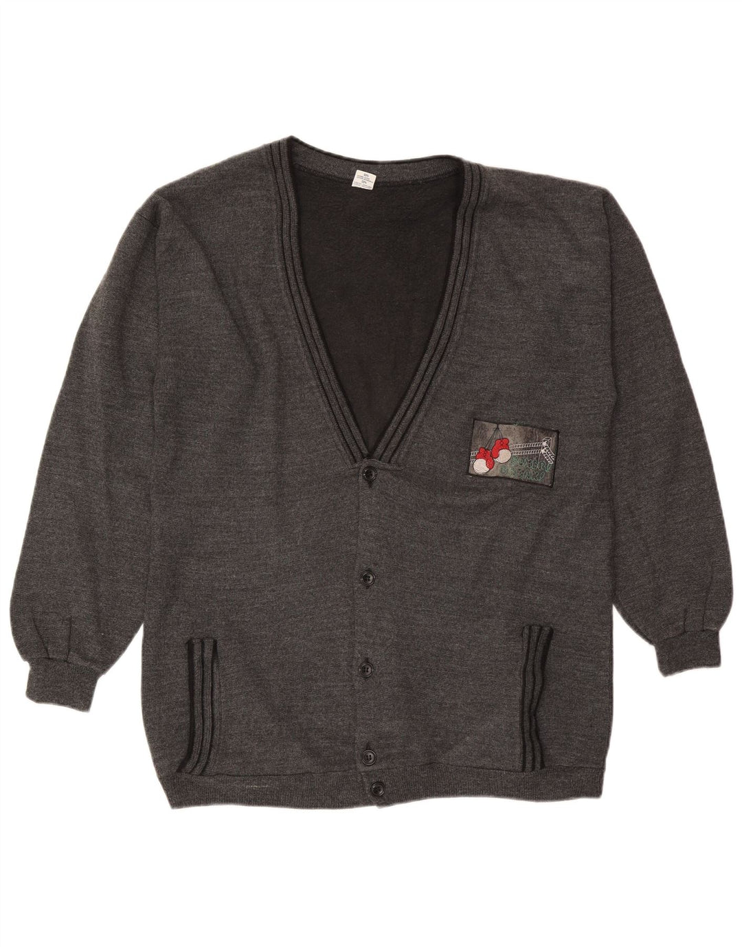 Vintage Herren Cardigan Pullover XL Grau Baumwolle