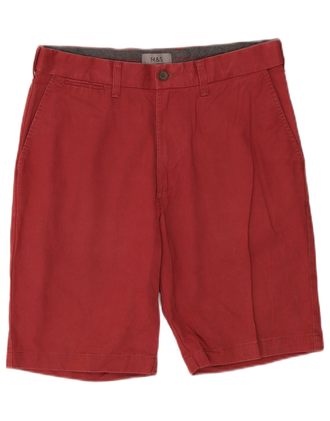 Marks & Spencer Herren-Chinoshorts W30, mittlere Burgunderrote Baumwolle